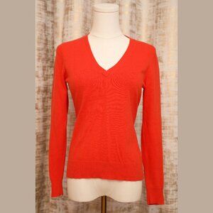 George Orange V-Neck Sweater Size S